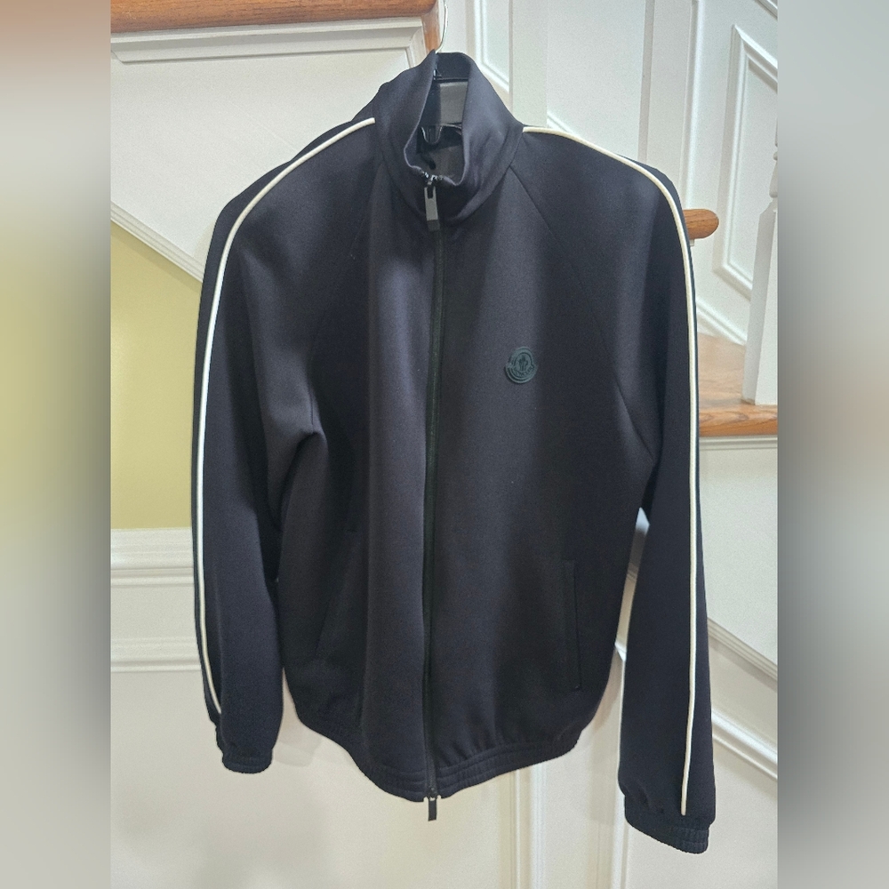 Moncler Womens Logo Patch Zip Up Cardigan